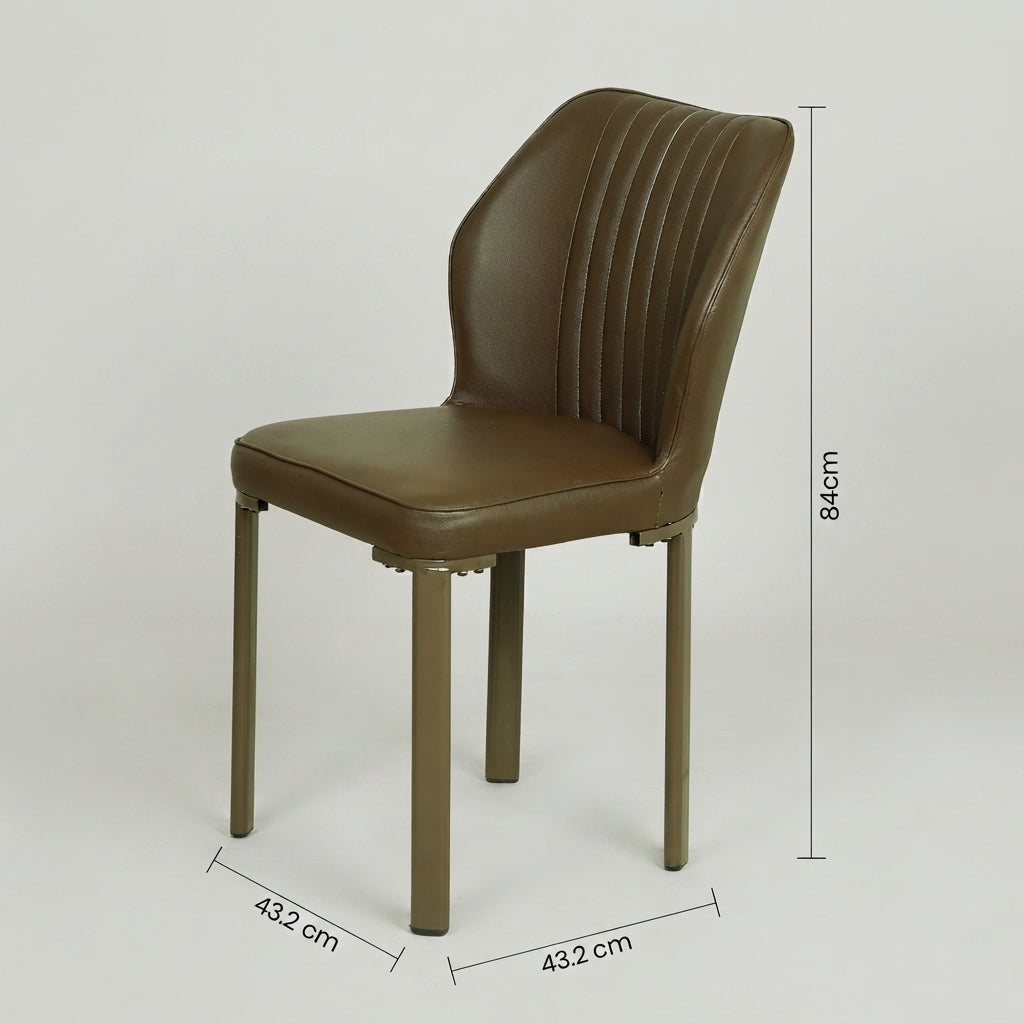 Avalon Brown Leather Dining Chair by Zodiya