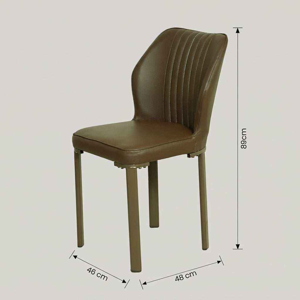Aura Brown Leather Dining Chair by Zodiya