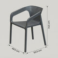 Grey Plastic Dining Arm Chair by Zodiya