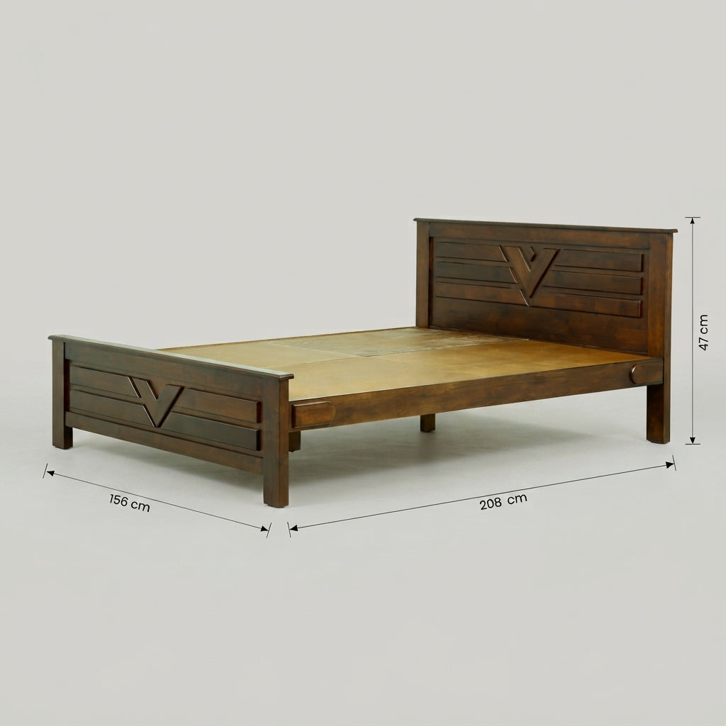 Wooden Queen Size Bed by Zodiya