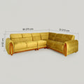 Jester Yellow Velvet L-Shape Sectional Sofa ( 5 seater) by Zodiya