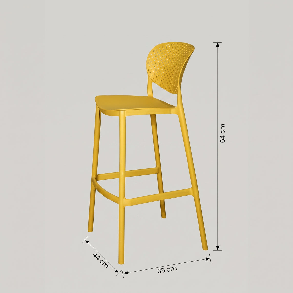 Sono Yellow Plastic Bar Chair By Zodiya