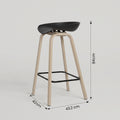 Mordic Wooden Bar Stool with Black Seat by Zodiya