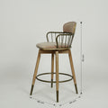 Tara Metallic Pink Velvet Bar Chair | Modern Bar Stool