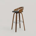 Sunat Wooden Bar Chair with Grey Cushion By Zodiya