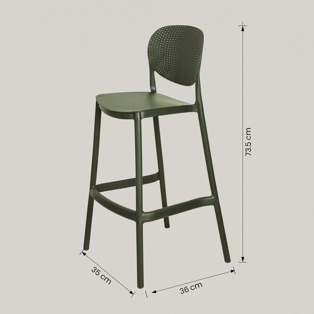 Sono Black Plastic Bar Chair By Zodiya