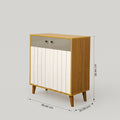 Wooden Shoe Rack with White Doors by Zodiya