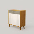 Wooden Shoe Rack with White Doors by Zodiya