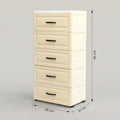 Cream 5 Drawer Plastic Storage Cabinet by Zodiya