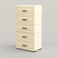Cream 5 Drawer Plastic Storage Cabinet by Zodiya