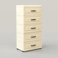 Cream 5 Drawer Plastic Storage Cabinet by Zodiya