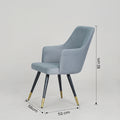Chic Grey Velvet Dining Arm Chair by Zodiya