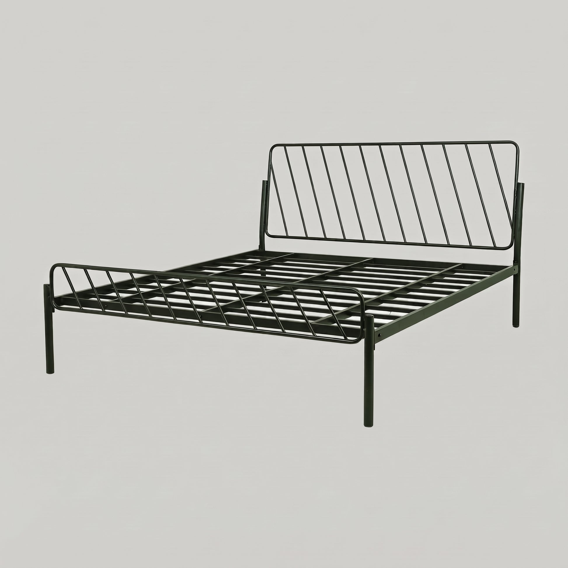 Oblique Metal Queen Size Bed by Zodiya-5