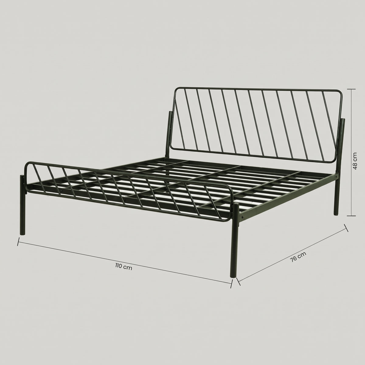 Oblique Metallic King Size Bed by Zodiya