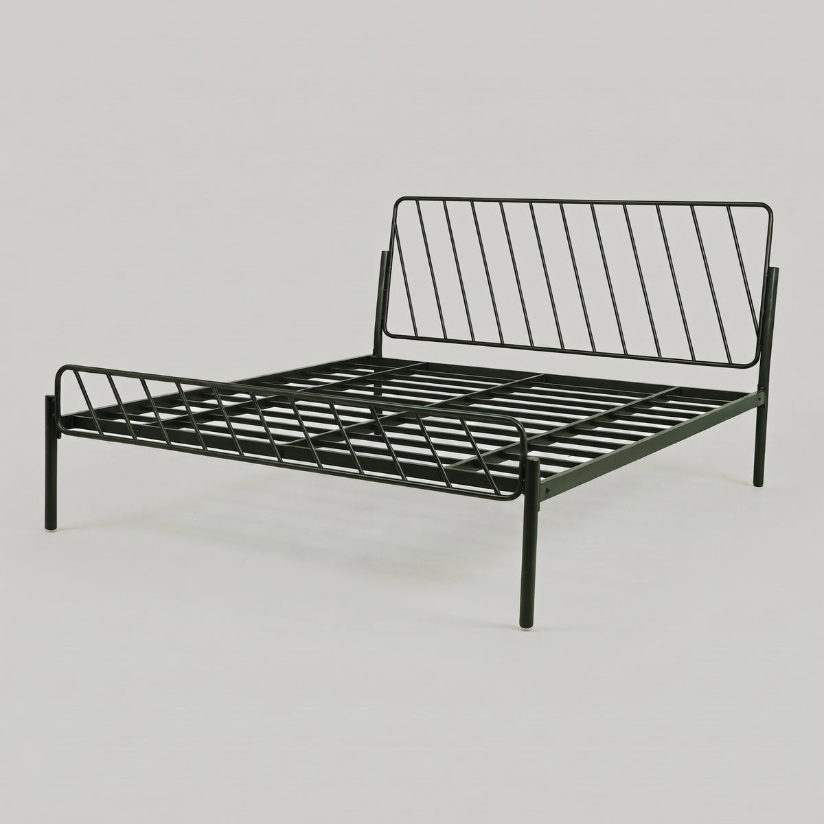 Oblique Metallic King Size Bed by Zodiya