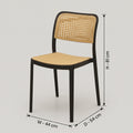 Bravo Black Plastic Dining Chair (Rattan Design) by Zodiya
