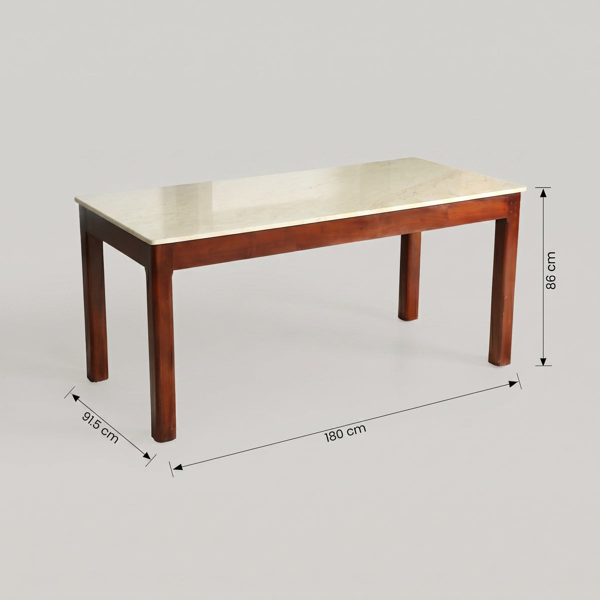 Pearlina Marble Top Wooden Dining Table By Zodiya