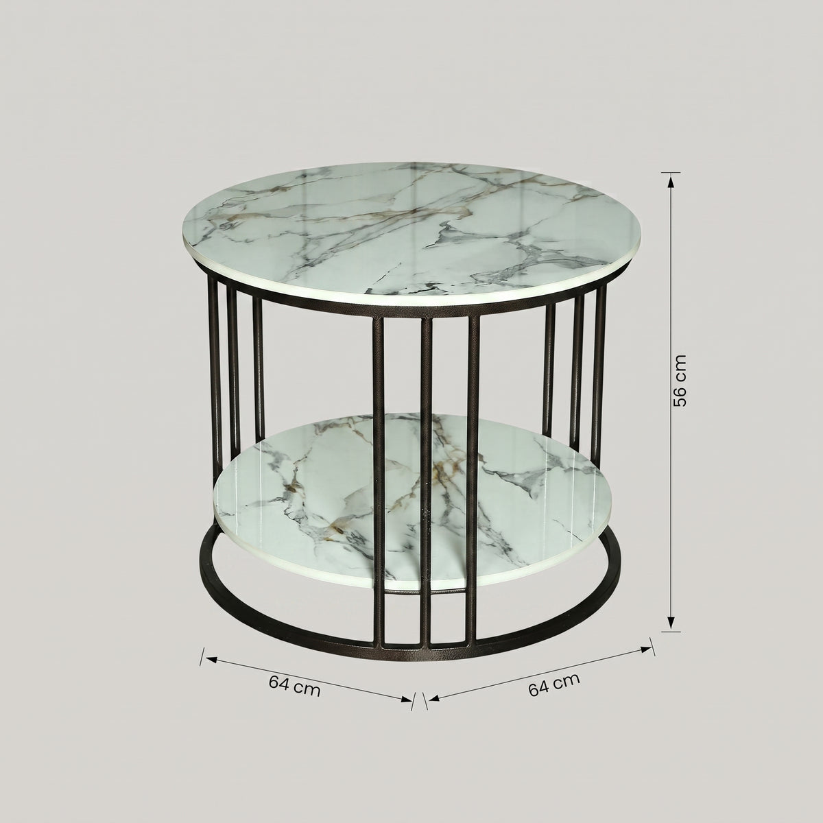 2 Layer Round Marble Coffee Table by Zodiya