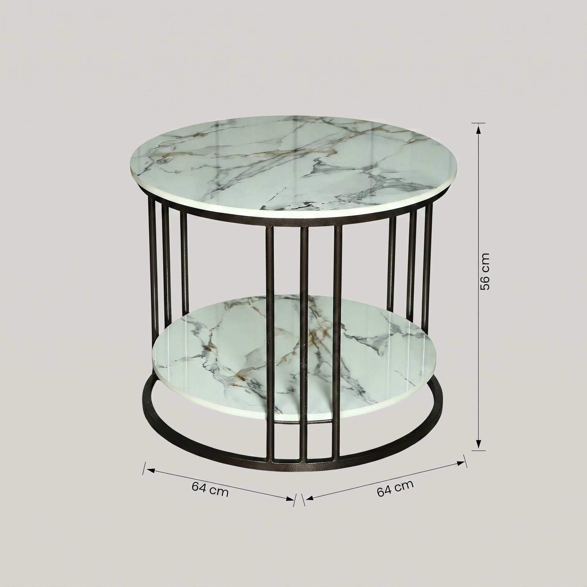2 Layer Round Marble Side Table by Zodiya