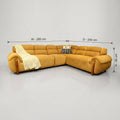 Luxevora Yellow Velvet 5 Seater Corner Sofa L Shape by Zodiya