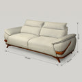 Modexa Grey Leather 3 Seater Sofa ( Wooden Base) by Zodiya