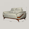 Modexa Light Grey Leather 2 Seater Sofa with Pillow Arms by Zodiya