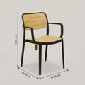 Uno XR Black Slatted Outdoor Dining Chair with Arms by Zodiya