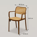 Bravo Brown Rattan Dining Arm Chair by Zodiya