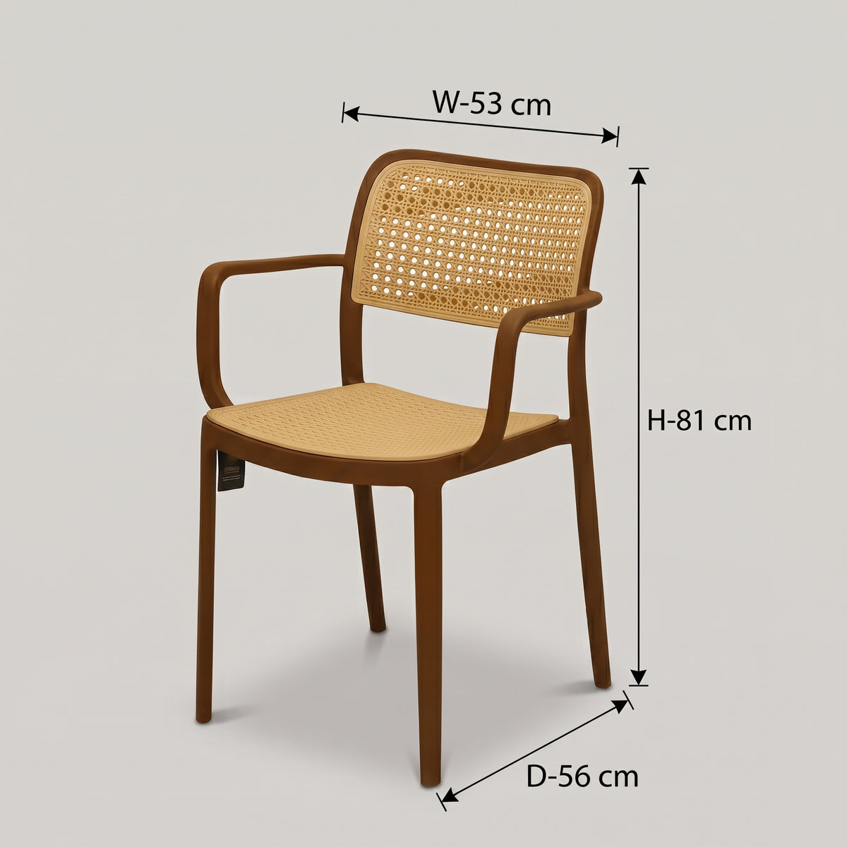 Bravo Brown Rattan Dining Arm Chair by Zodiya
