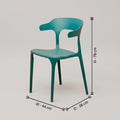 Vision Blue Molded Plastic Dining Arm Chair By Zodiya