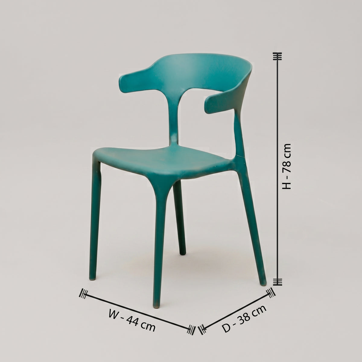 Vision Blue Molded Plastic Dining Arm Chair By Zodiya