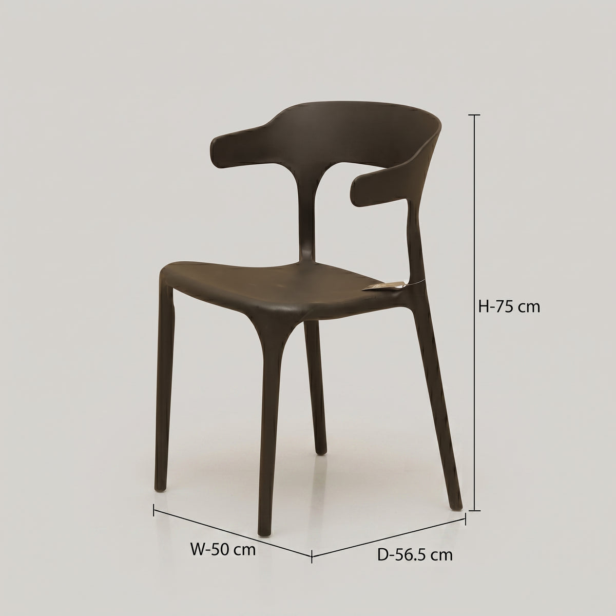 Vision Black Molded Plastic Dining Arm Chair By Zodiya