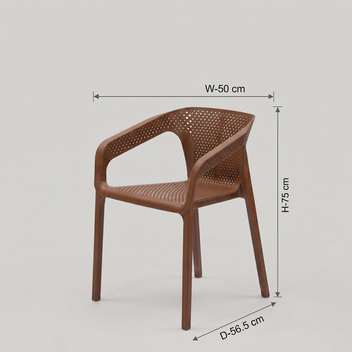 Cube Brown Plastic Outdoor Dining Arm Chair by Zodiya