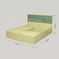 MAKWA Green Engineered Wood Queen Size Bed with Storage by Zodiya