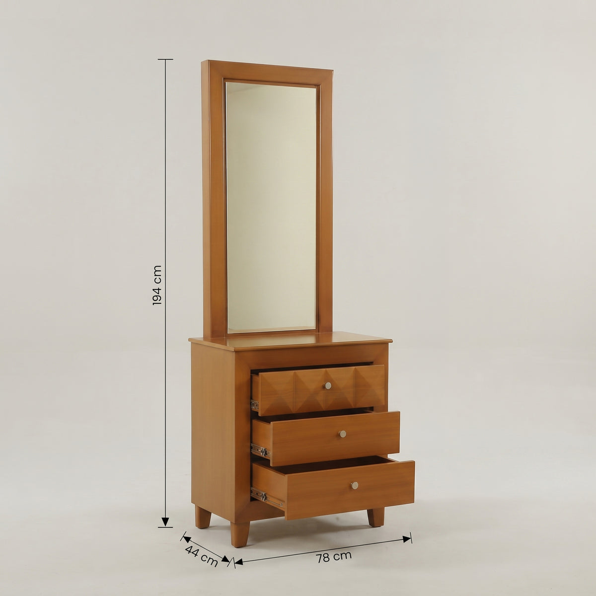 Lunexis Engineered Wood Dressing Table with 3 Drawers by Zodiya