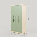 MAKWA Green Engineered Wood 3 Door Wardrobe by Zodiya
