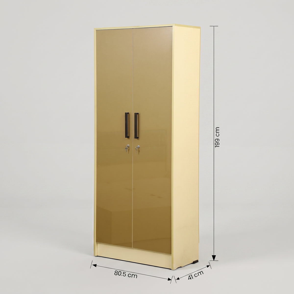 UltraGloss Cream 2 Door Wardrobe by Zodiya