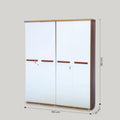 Naila White Engineered Wood 4 Door Wardrobe By Zodiya
