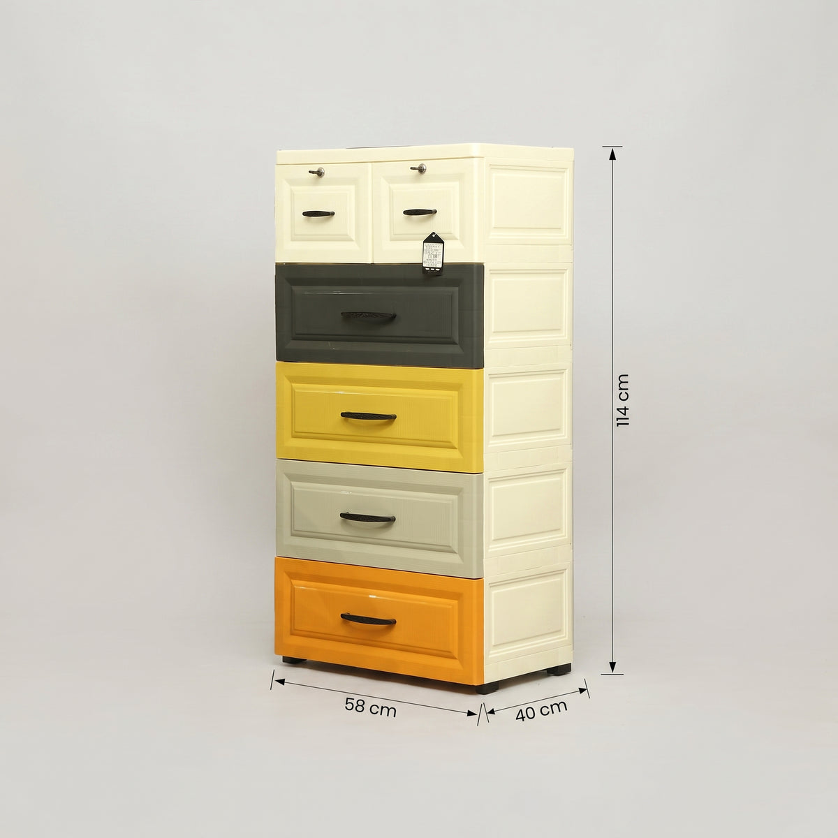 Multicolour 6 Drawer Plastic Storage Cabinet By Zodiya