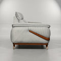 Modexa Light Grey Leather 2 Seater Sofa with Pillow Arms by Zodiya