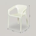 Cube White Outdoor Plastic Dining Chair with Armrests by Zodiya