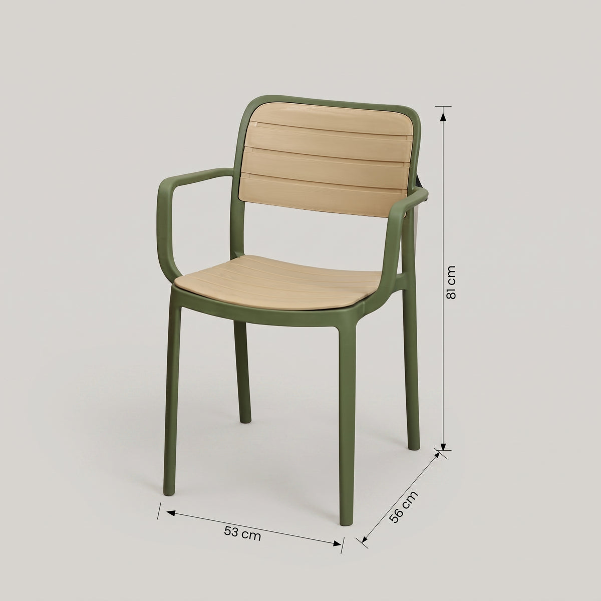 Green Outdoor Patio Plastic Armchair by Zodiya
