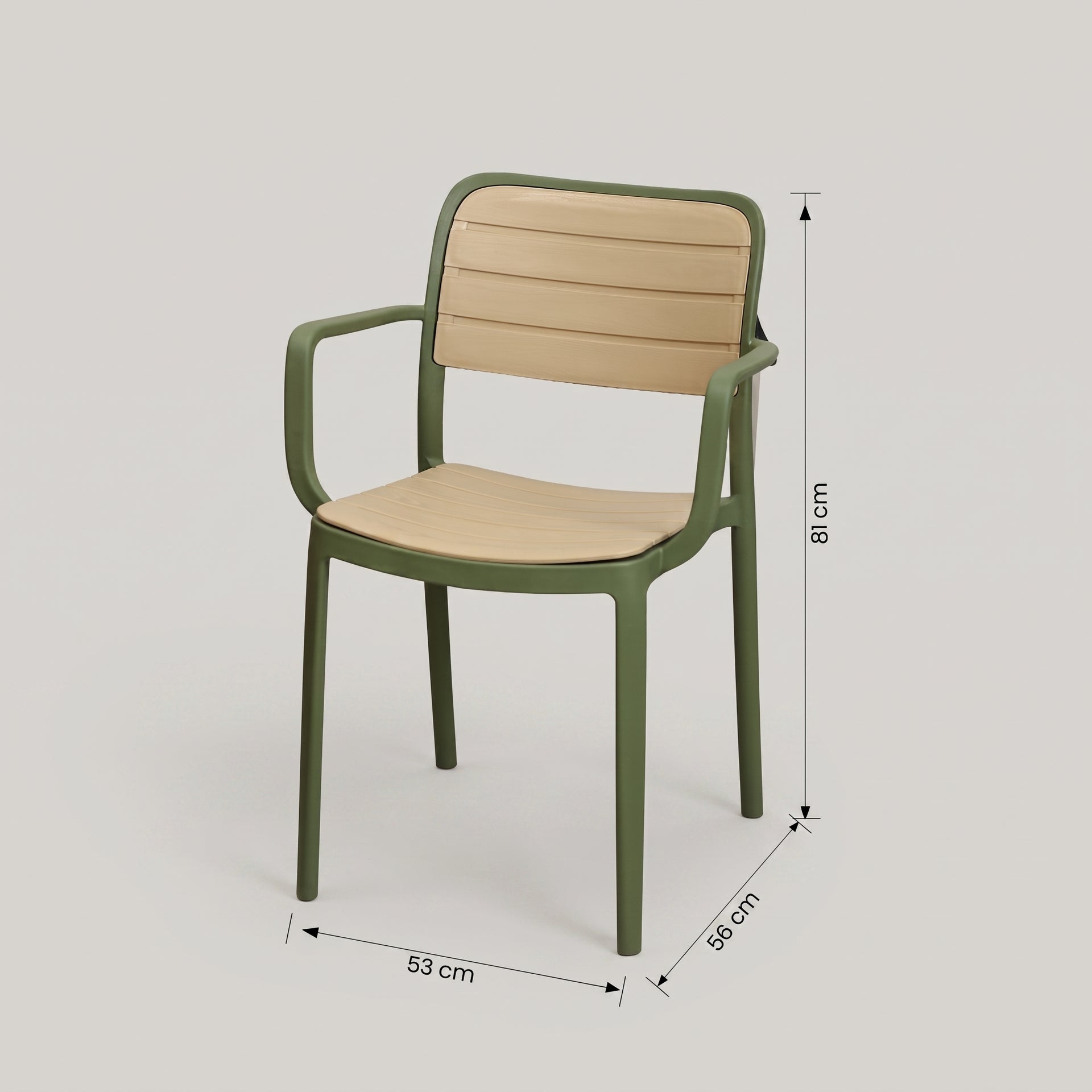 Green Outdoor Patio Plastic Armchair by Zodiya