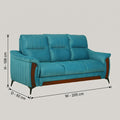 Omega Teal Fabric 3 Seater Sofa by Zodiya