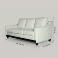 Apholine White 3 Seater Sofa by Zodiya