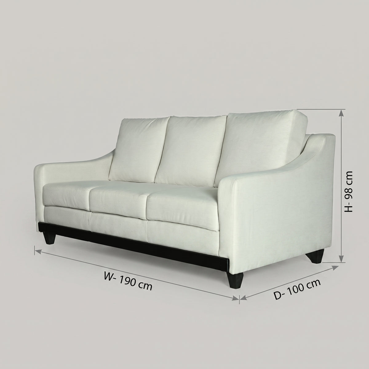 Apholine White 3 Seater Sofa by Zodiya