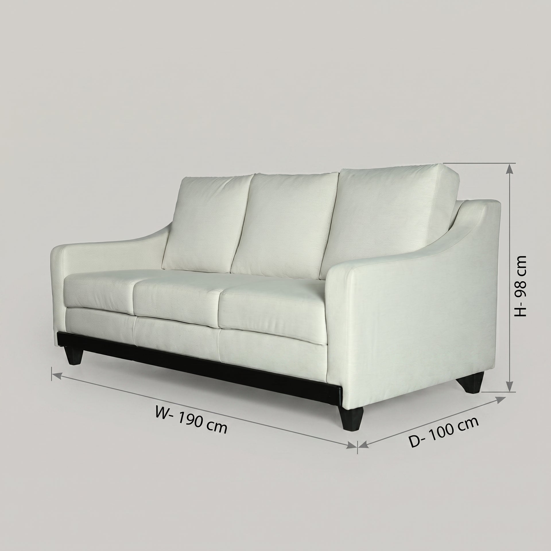 Apholine White 3 Seater Sofa by Zodiya