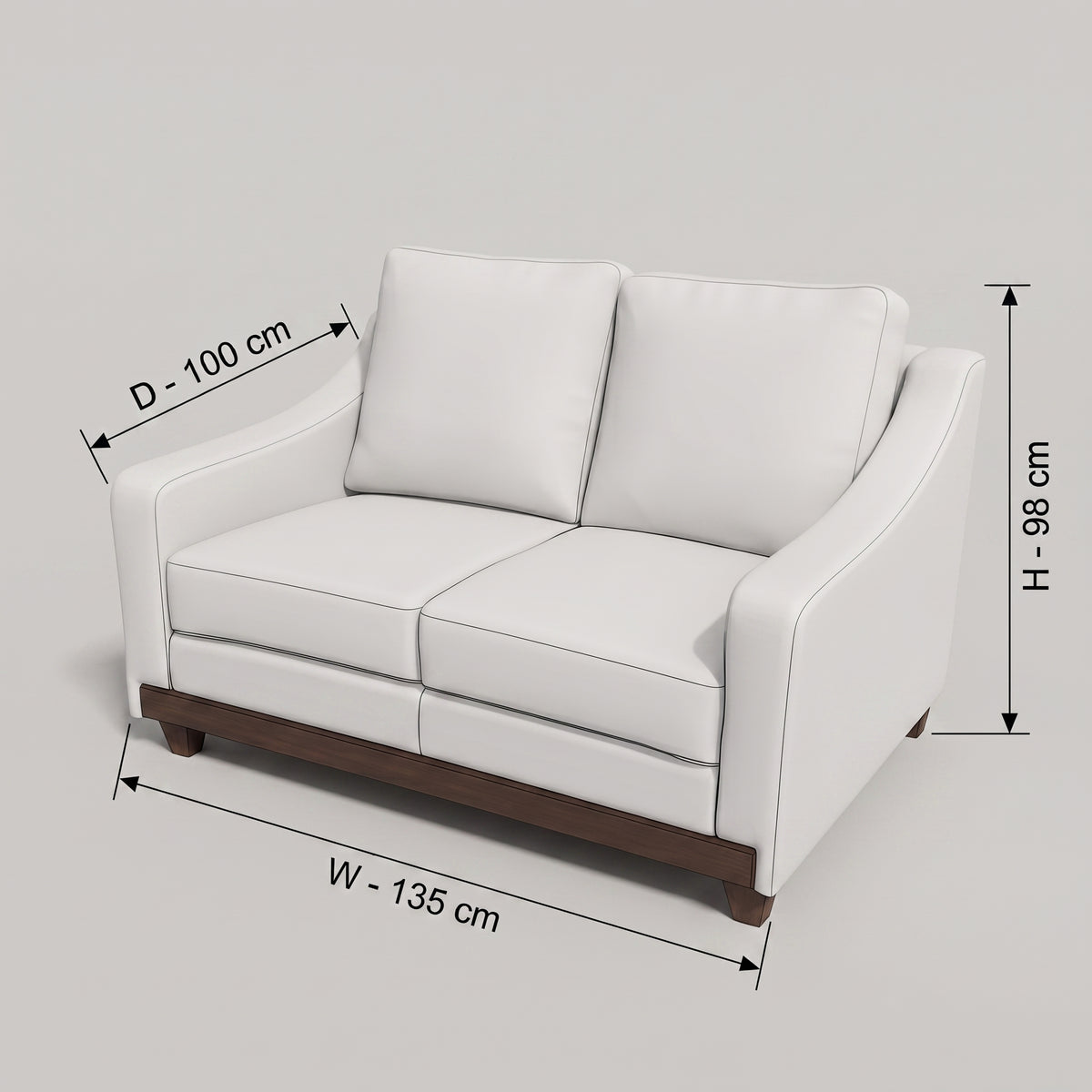 Apholine White 2 Seater Sofa by Zodiya