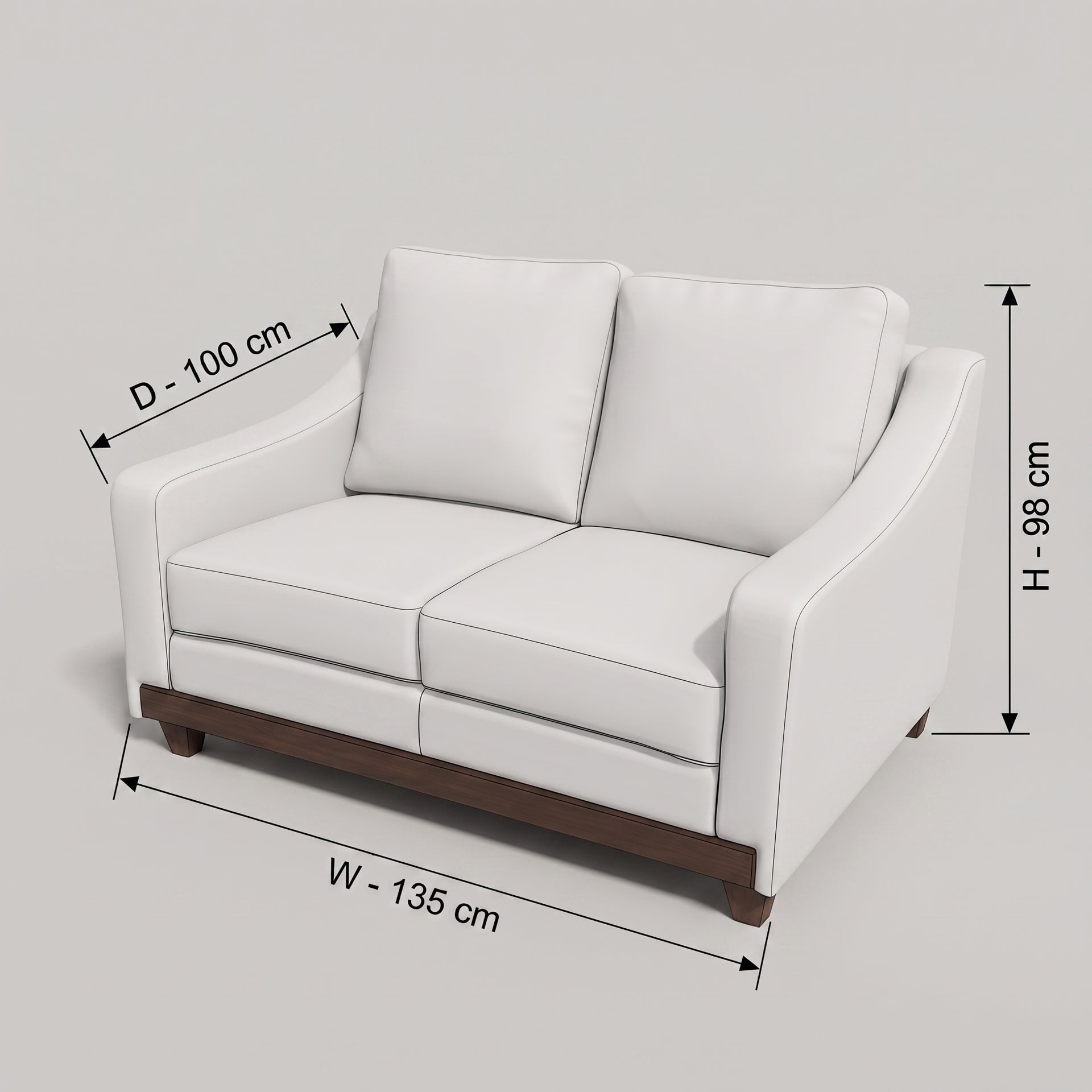 Apholine White 2 Seater Sofa by Zodiya