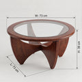 Veltrix Round Glasstop Wooden Coffee Table by Zodiya